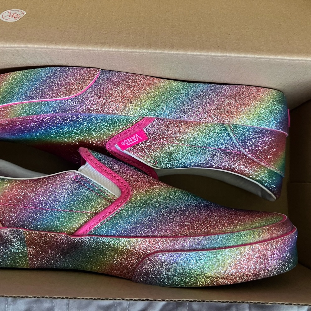 Vans Pink Glitter Sneakers Slip-On